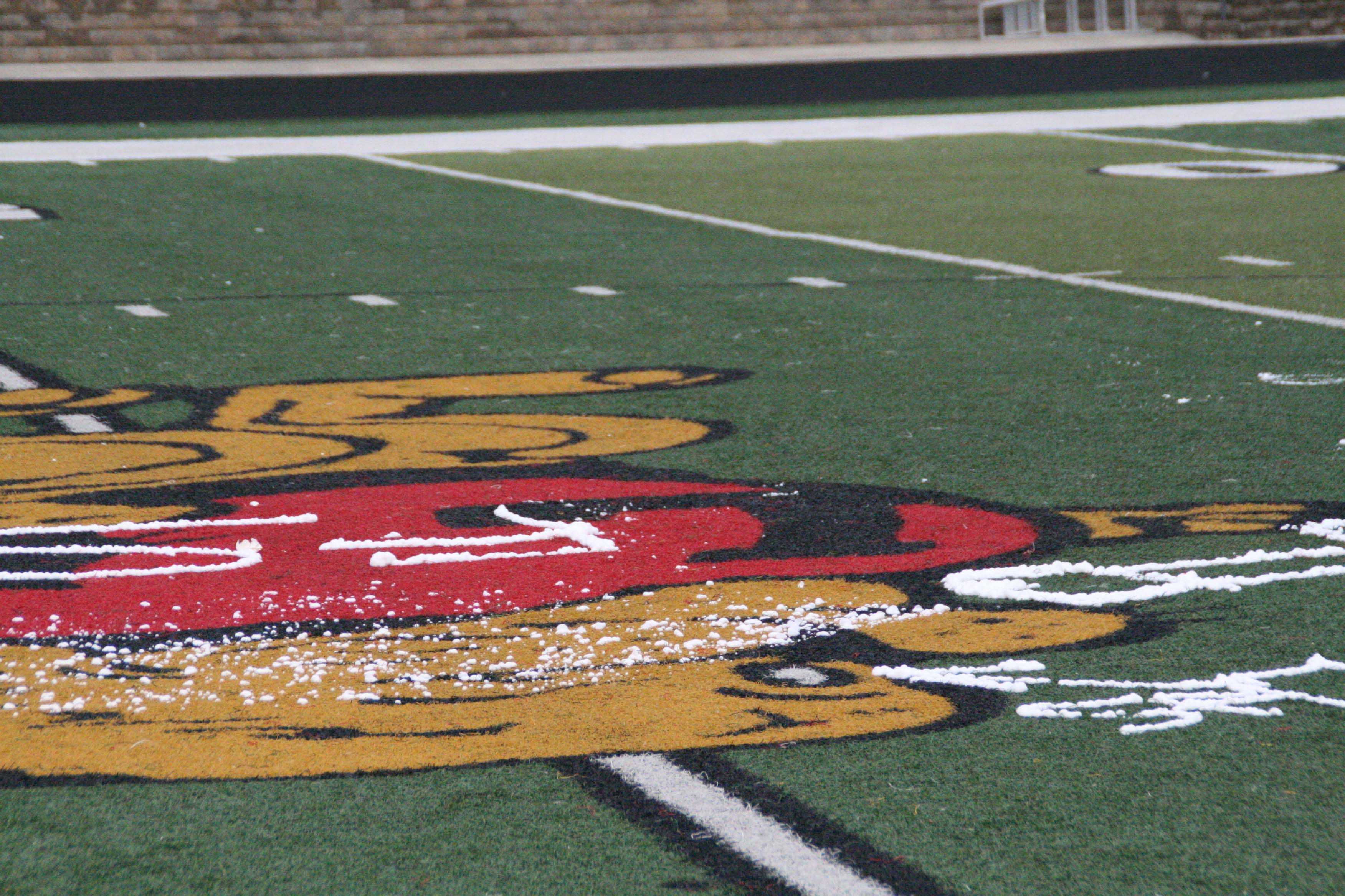 The Lawrence High football field was vandalized.